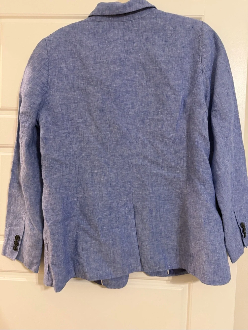 Talbots Light Blue Linen-Blend Notch Lapel Blazer - Picture 6 of 11